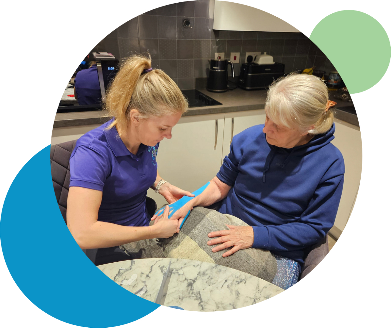 Therapist helping a patient with rehabilitation